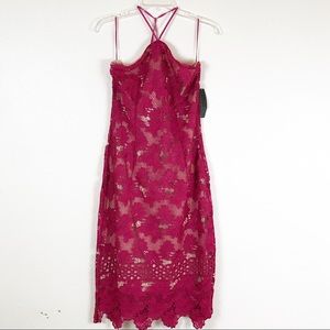 NWT VENUS halter dress lace with zipper red size 8